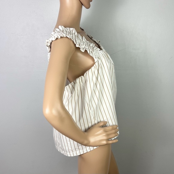 FRAME STRIPED RUFFLE STRAP COTTON TOP - Picture 6 of 11